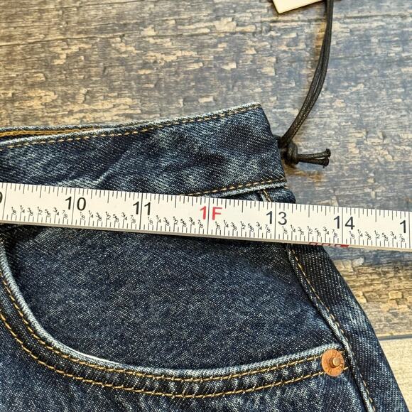 RE/DONE Midi Denim Skirt Womens 26 Blue Heritage Rinse Organic Cotton NEW - Picture 10 of 14